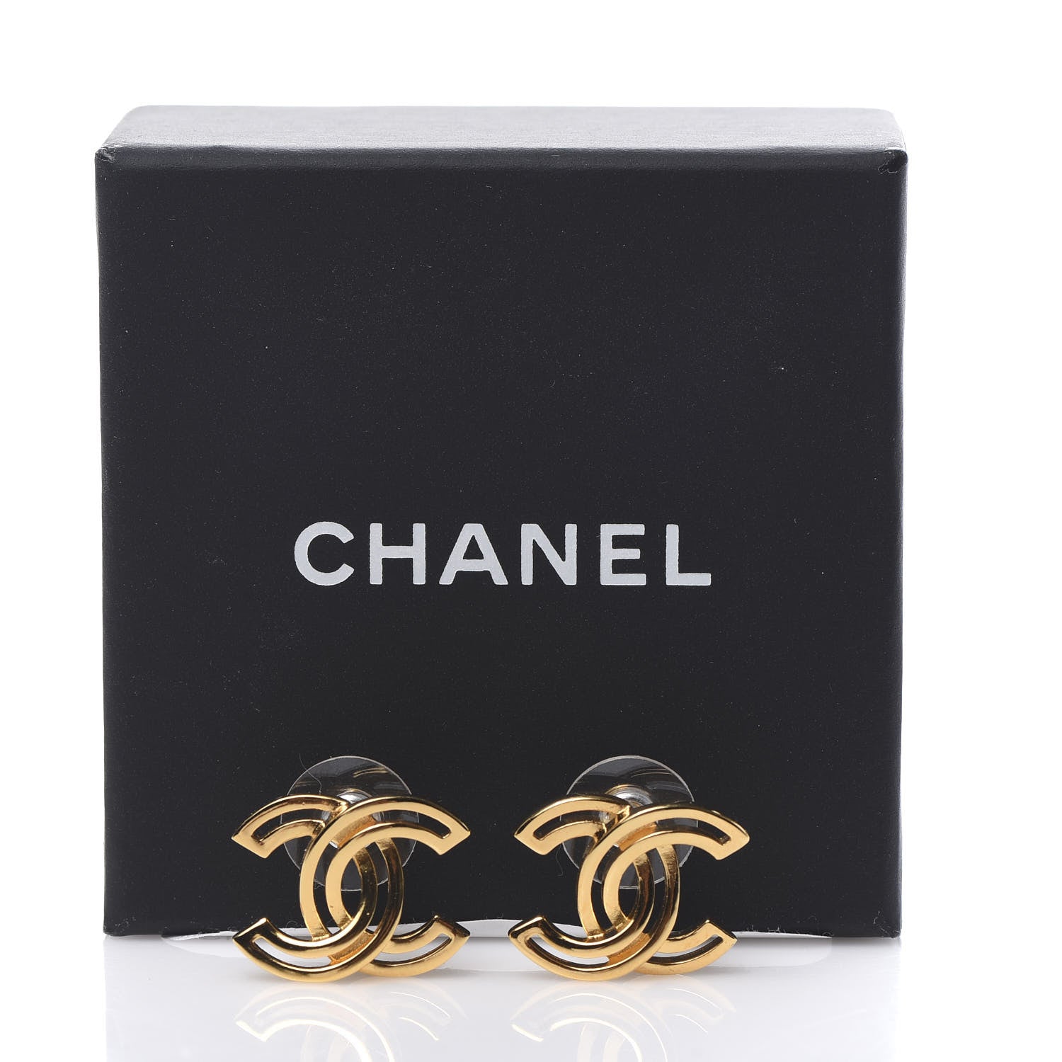 Chanel Metal Obazine CC Earrings Gold 5 of 5