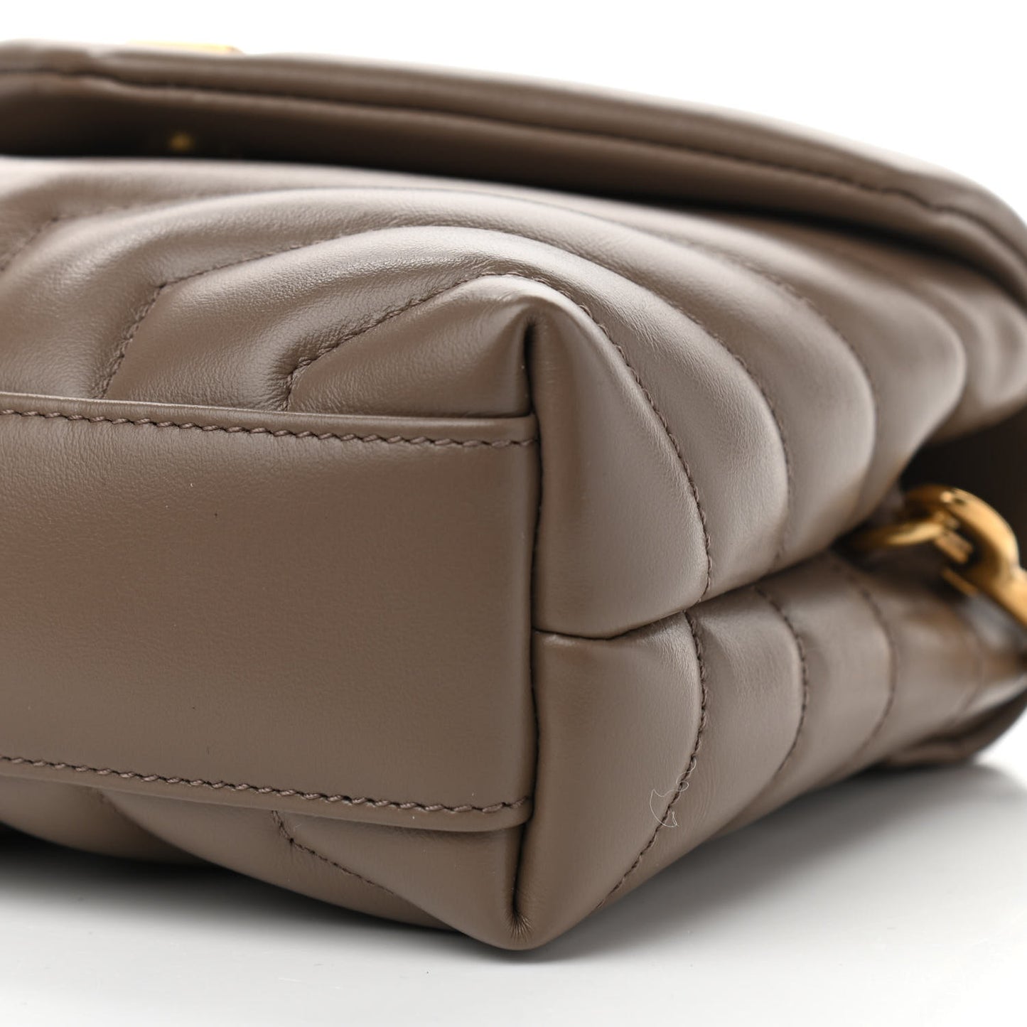 Calfskin Y Quilted Monogram Toy Loulou Crossbody Bag Taupe