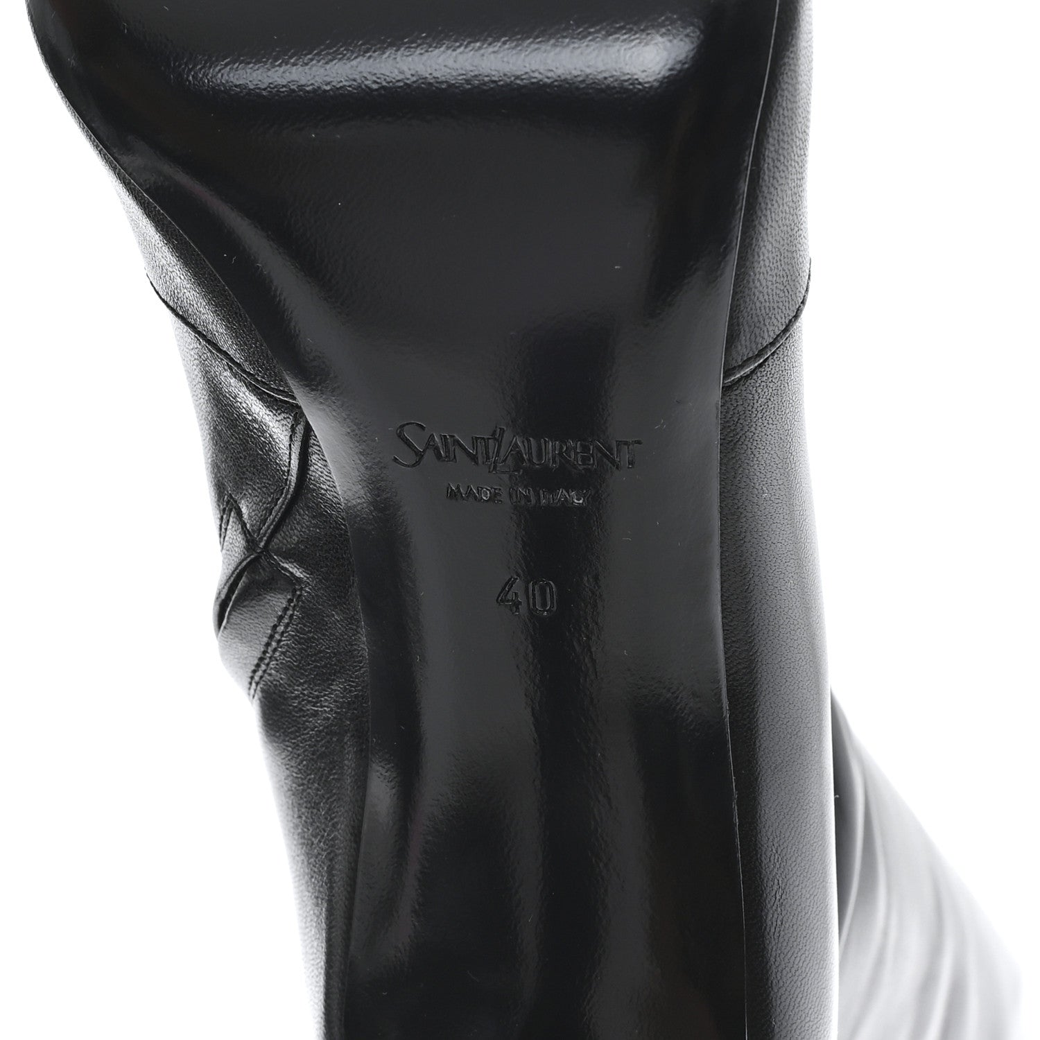 Saint Laurent Lambskin Francoise Tall Boots 40 Black 6 of 7