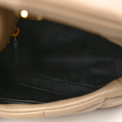 Saint Laurent Lambskin Quilted Toy Loulou Puffer Monogram Chain Satchel Dark Beige 5 of 7