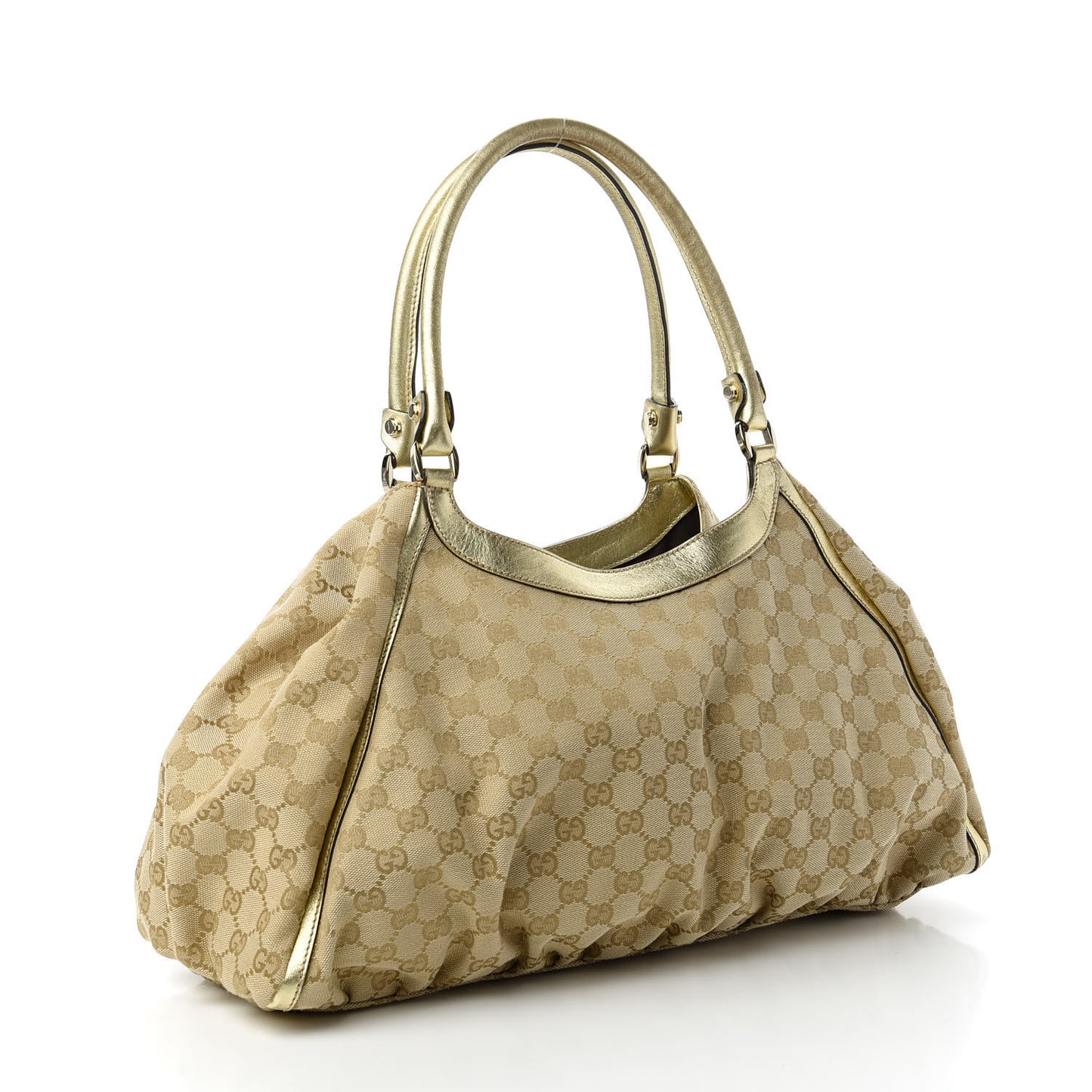 Monogram Large D Gold Hobo Metallic Gold