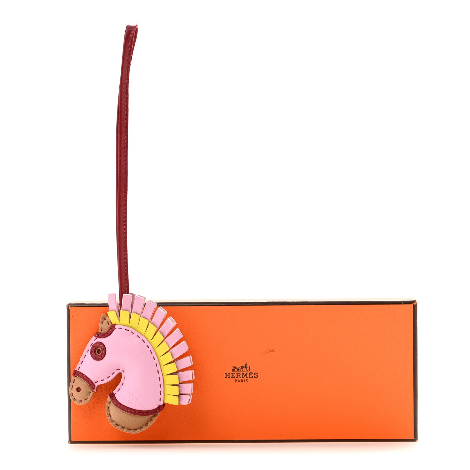 Hermes Milo Lambskin Geegee Camail Bag Charm Mauve Sylvestre Chai Lime Rouge Grenat 5 of 5