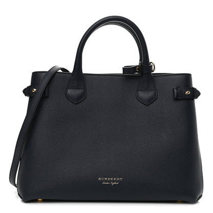 Burberry Derby Calfskin House Check Medium Banner Tote Ink Blue 1 of 9