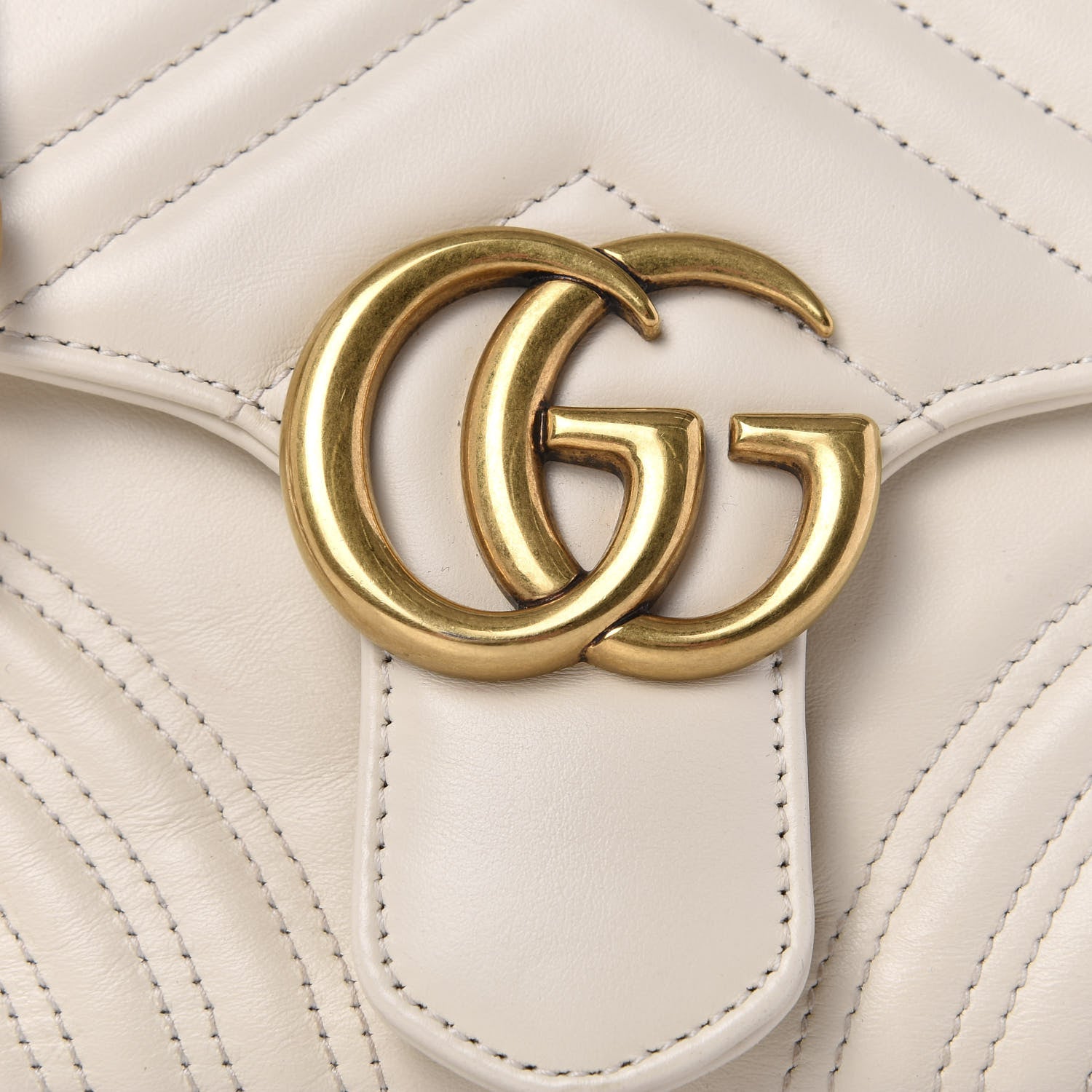 Gucci Calfskin Matelasse Small GG Marmont Top Handle Shoulder Bag White 9 of 13