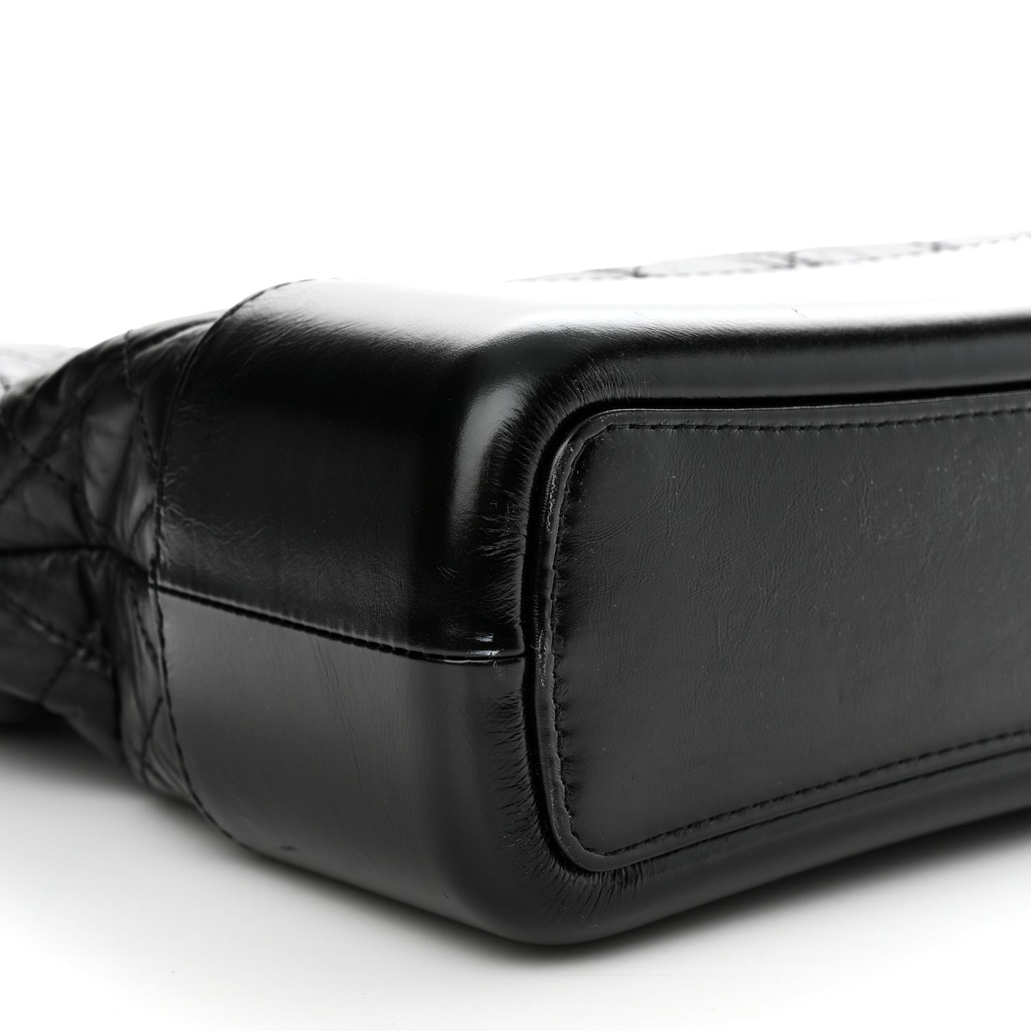 Aged Calfskin Quilted Medium Gabrielle Hobo Black