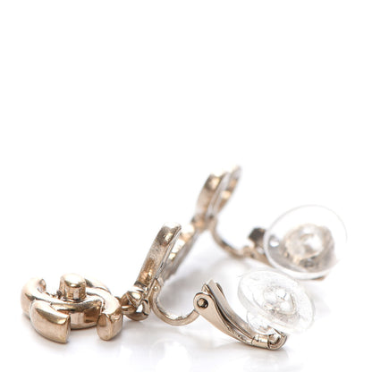 Chanel Metal CC Turnlock Climber Clip On Earrings Gold 3 of 5