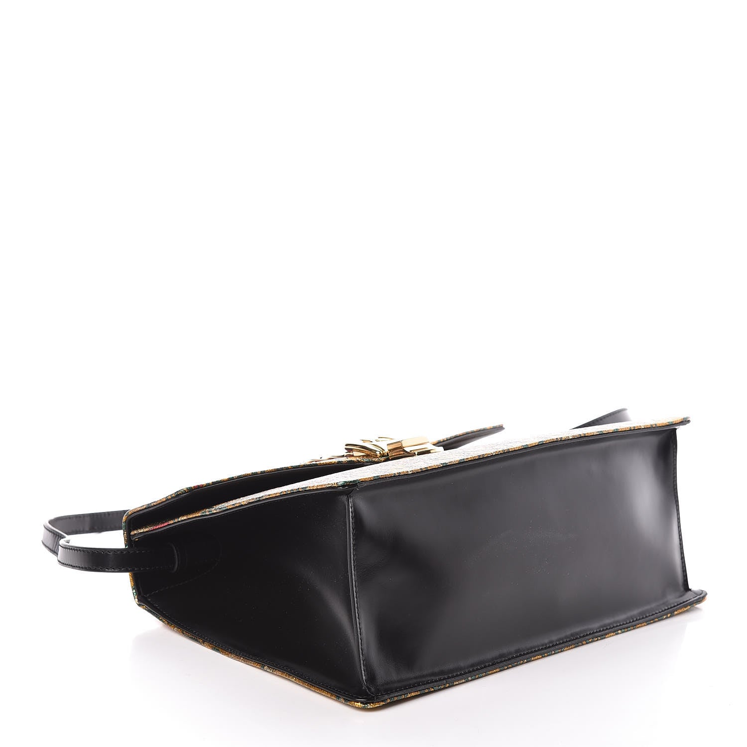 Gucci Iridescent Brocade Medium Sylvie Top Handle Bag Gold 4 of 9