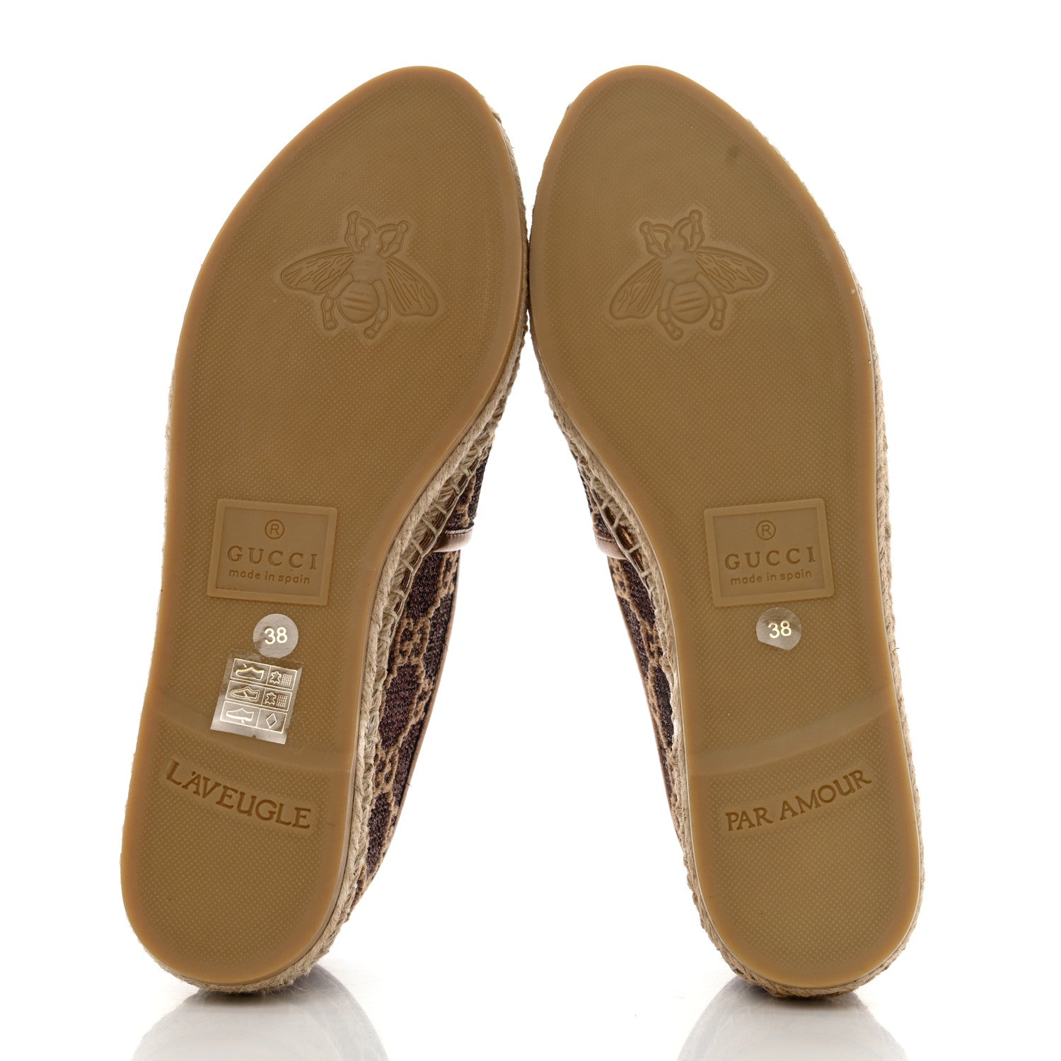 Gucci Lame Nappa GG Monogram Espadrilles 38 Brown Beige Light Bronze 5 of 9