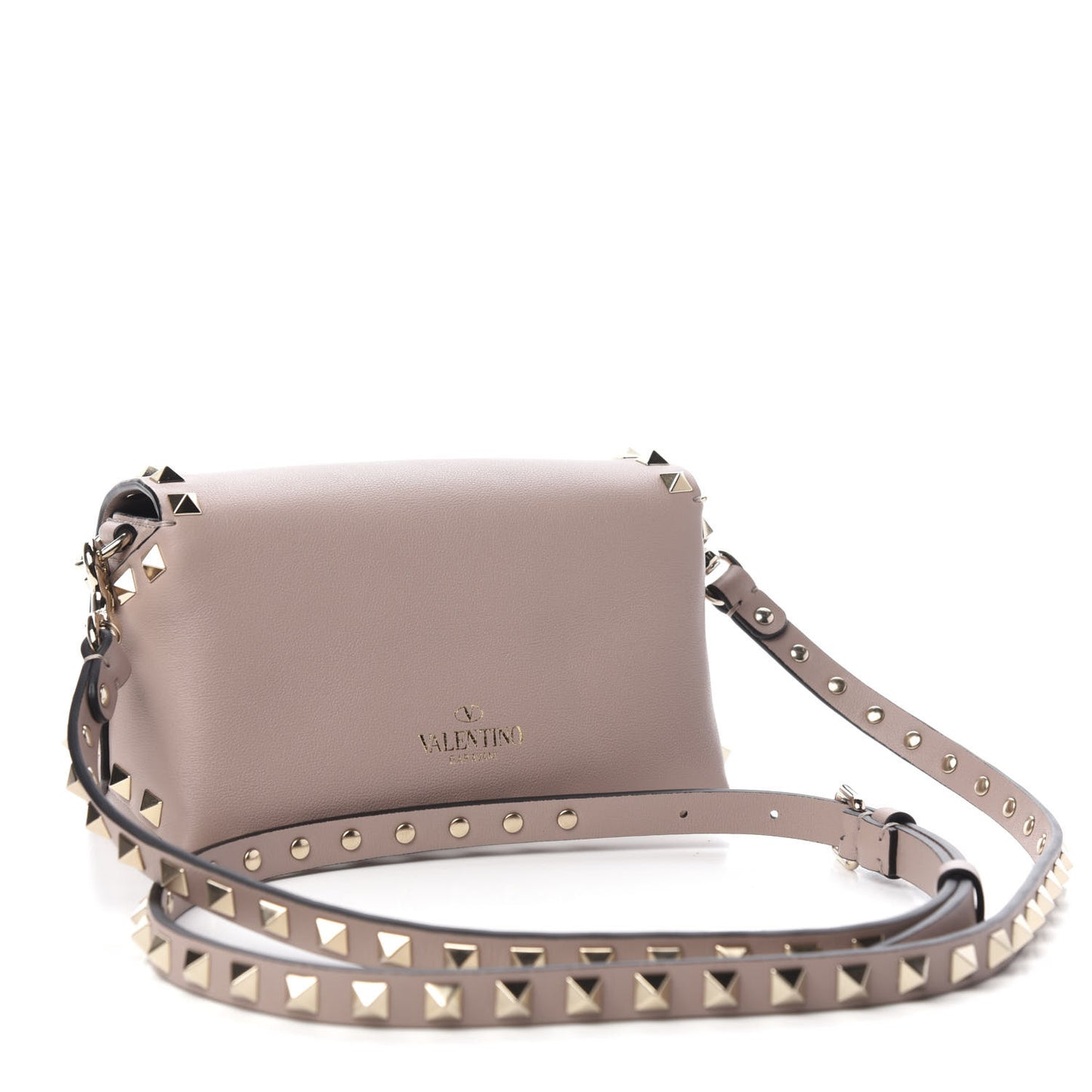 Calfskin Mini Rockstud Crossbody Bag Poudre