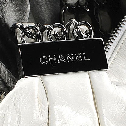 Chanel Patent Large Rock and Chain Hobo White 3 of 9