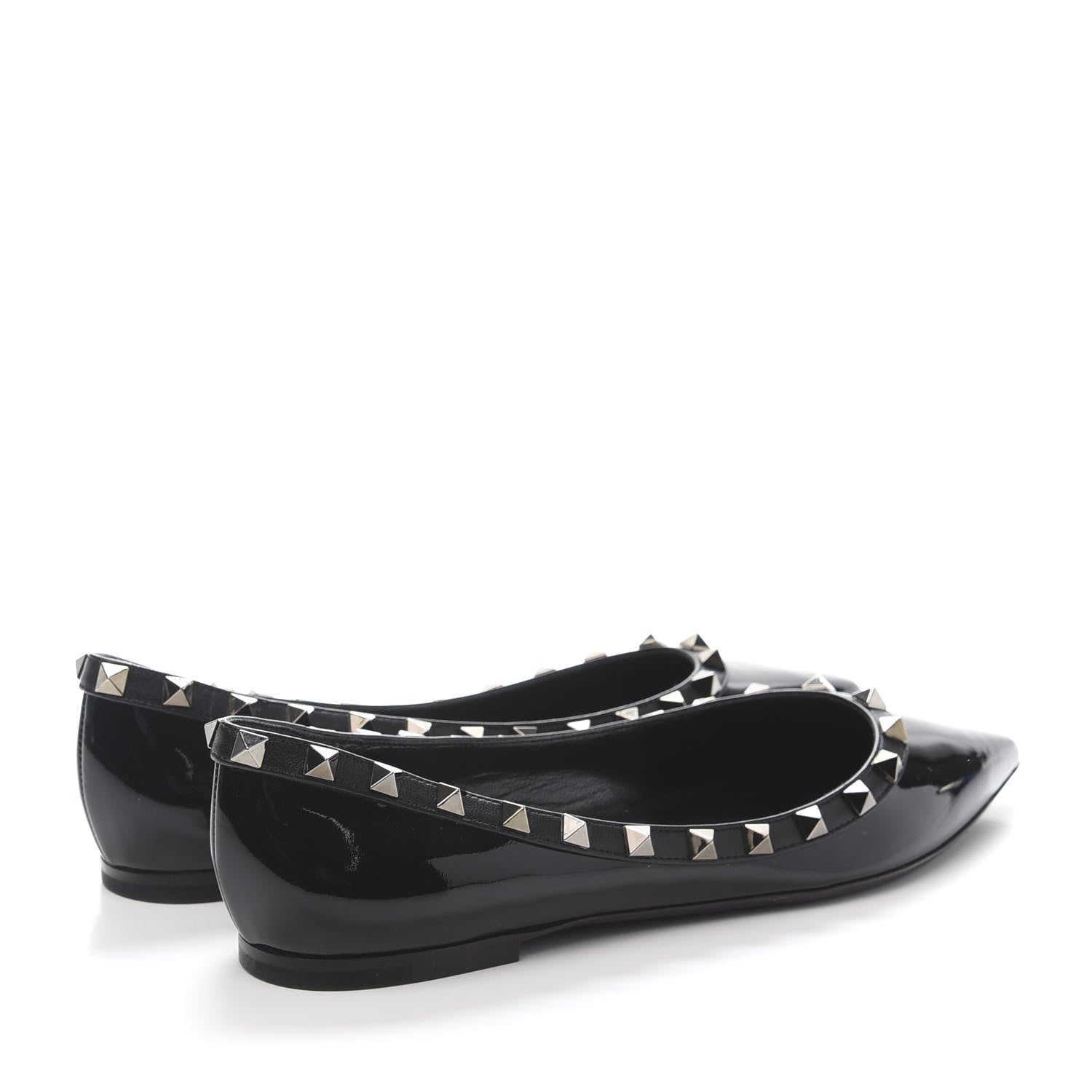 Valentino Garavani Patent Rockstud Ballerina Flats 37 Black 4 of 9