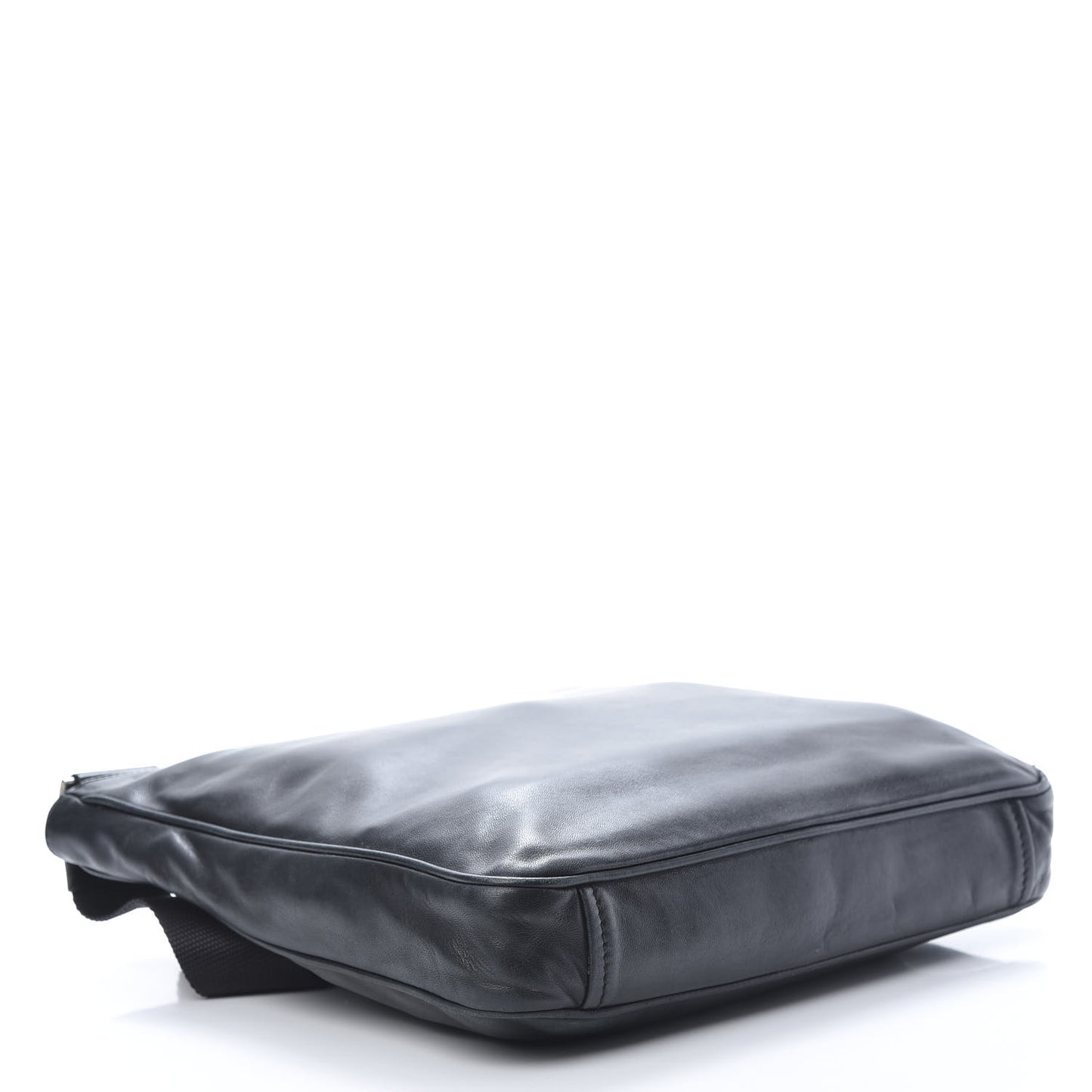 Nappa Flat Messenger Bag Black