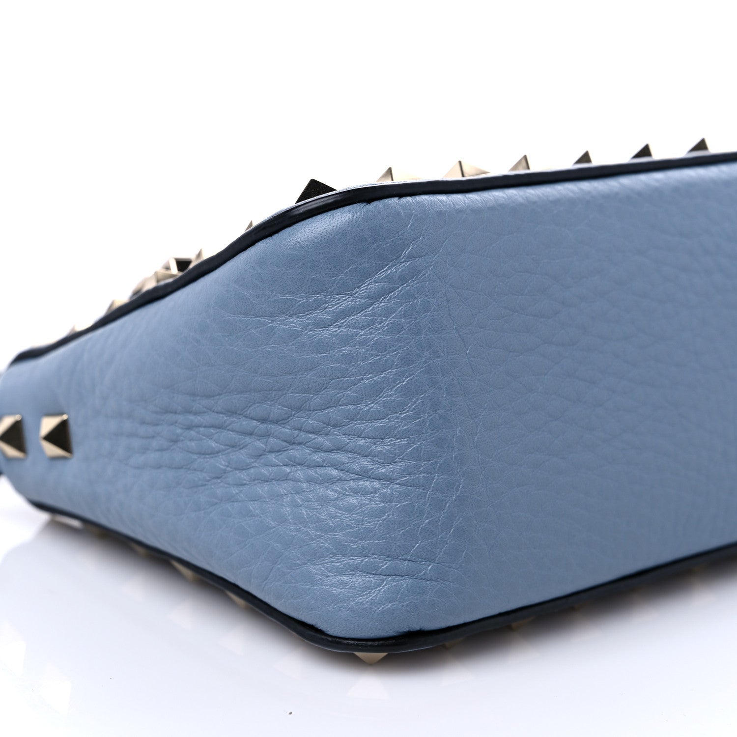 Valentino Garavani Pebbled Calfskin Small Rockstud Flip Lock Shoulder Bag Niagara 6 of 7