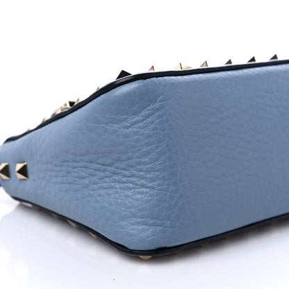 Valentino Garavani Pebbled Calfskin Small Rockstud Flip Lock Shoulder Bag Niagara 6 of 7