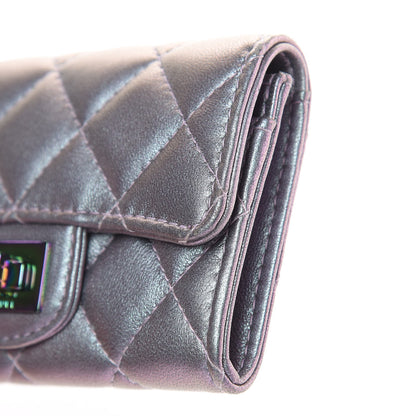 Chanel Iridescent Lambskin Quilted Reissue Flap Card Holder Light Purple 11 of 12