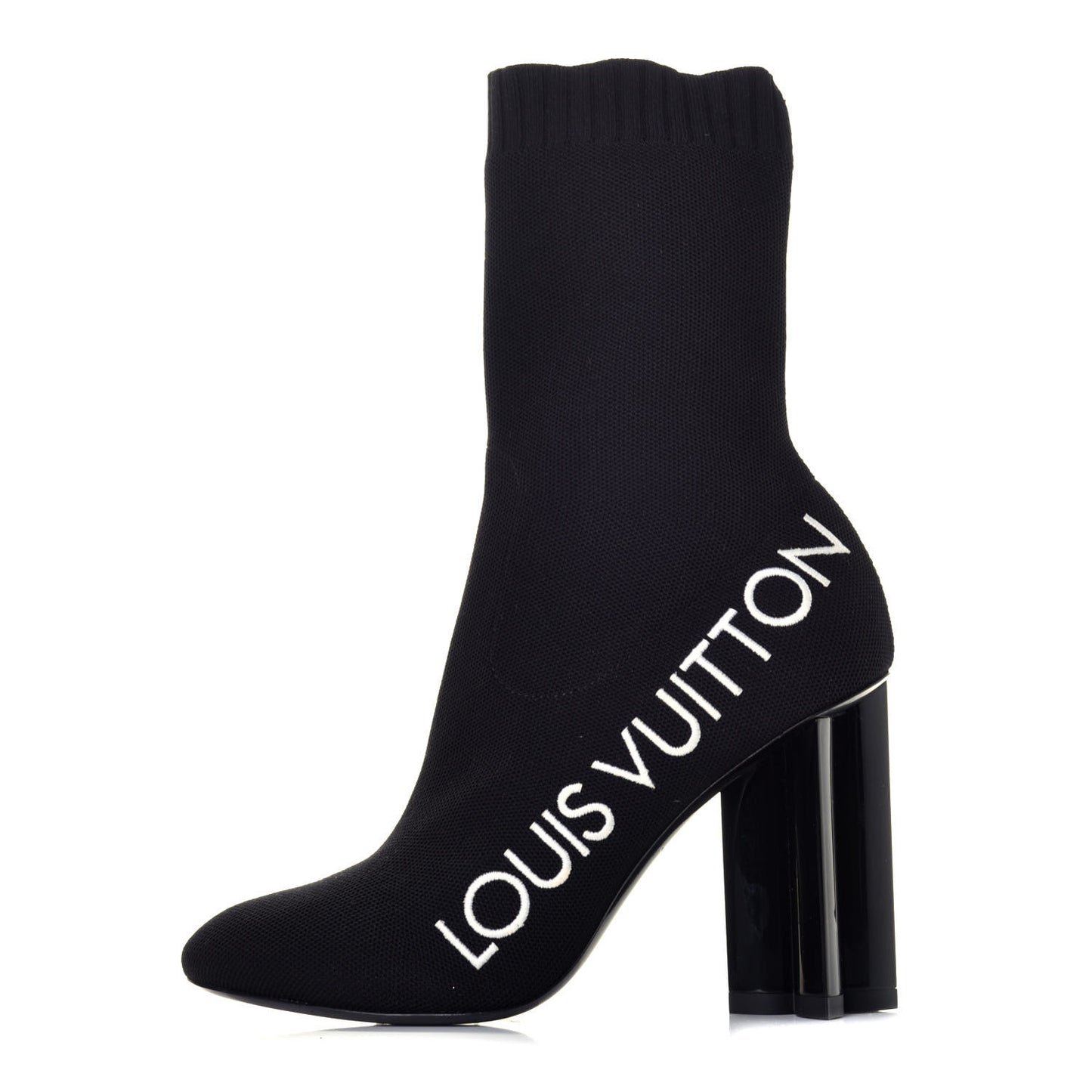 Stretch Fabric Silhouette Ankle Boots 37 Black