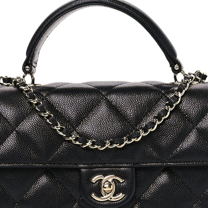 Chanel Caviar Quilted Retro Mini Twist Top Handle Clutch Flap Black 9 of 12