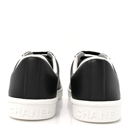 Chanel Calfskin CC Uniform Womens Sneakers 38 Black 5 of 10
