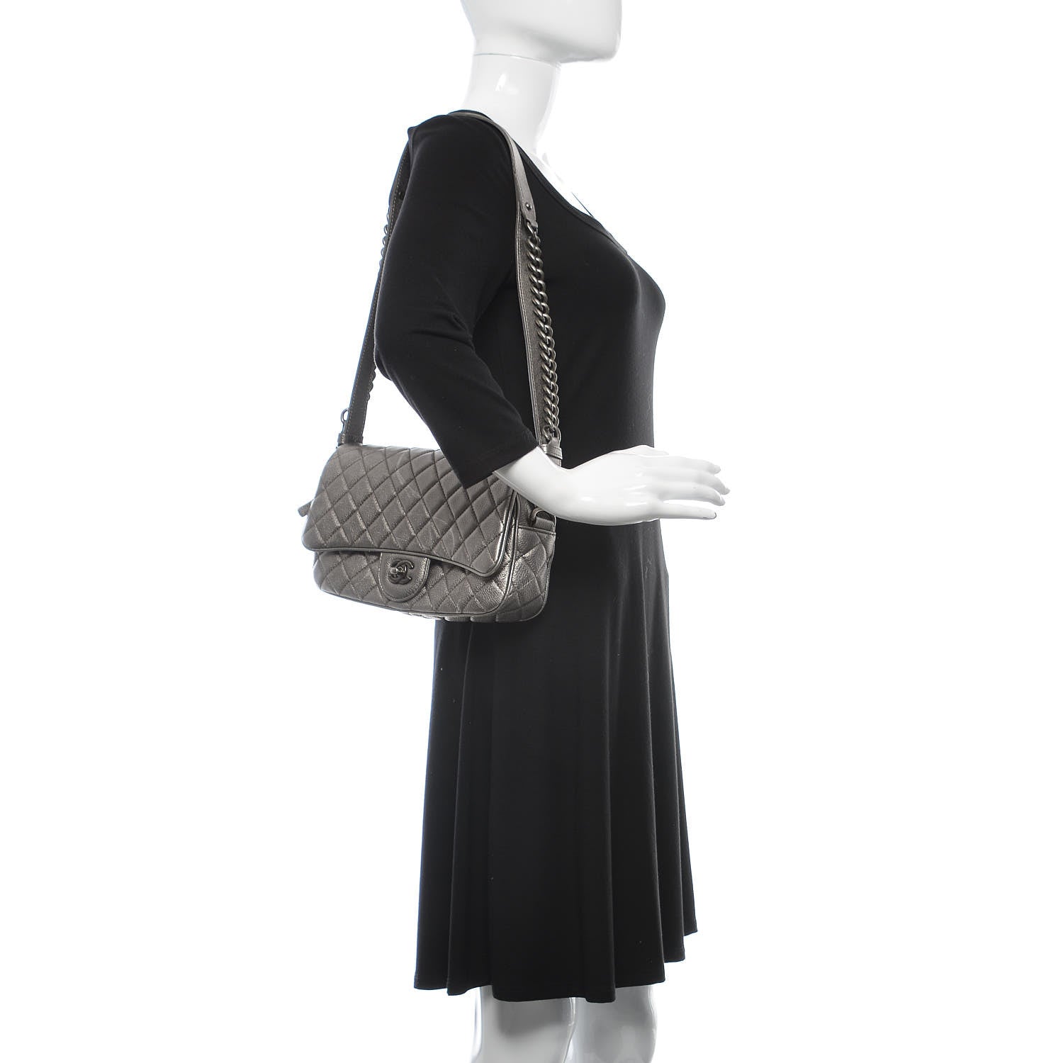 Chanel Metallic Calfskin Quilted Small Casual Rock Flap Silver 2 of 17