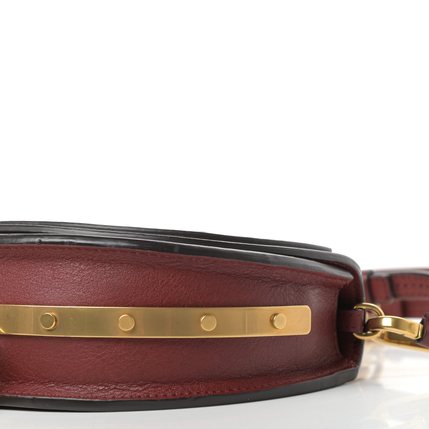 Chloe Calfskin Small Nile Bracelet Minaudiere Bag Sienna Red 9 of 11