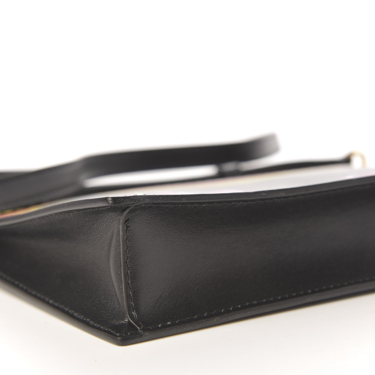 Versace Calfskin 90's Vintage Logo Crossbody Clutch Black Multicolor 4 of 7