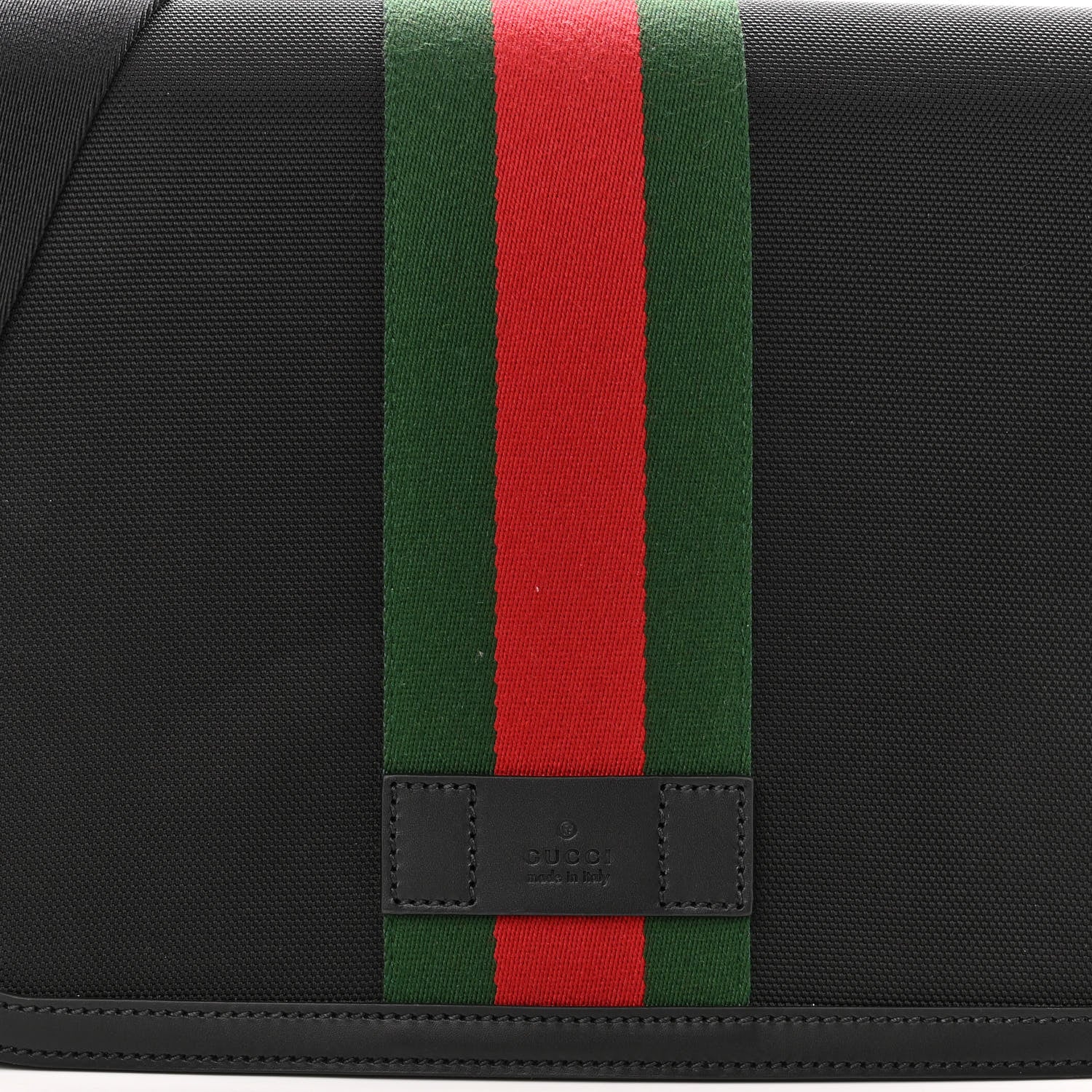 Gucci Techno Canvas Web Flap Messenger Bag Black 7 of 10