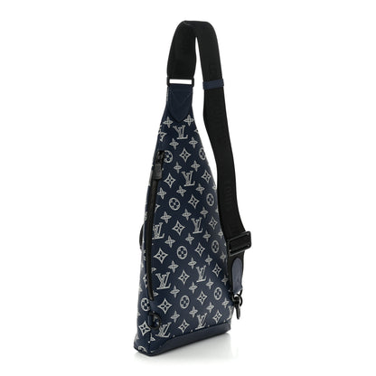 Louis Vuitton Monogram Shadow Duo Slingbag Navy River Blue 2 of 8