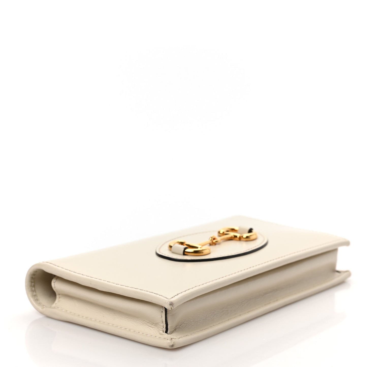 Boarded Plutone Calfskin Horsebit 1955 Wallet On Chain Mystic White