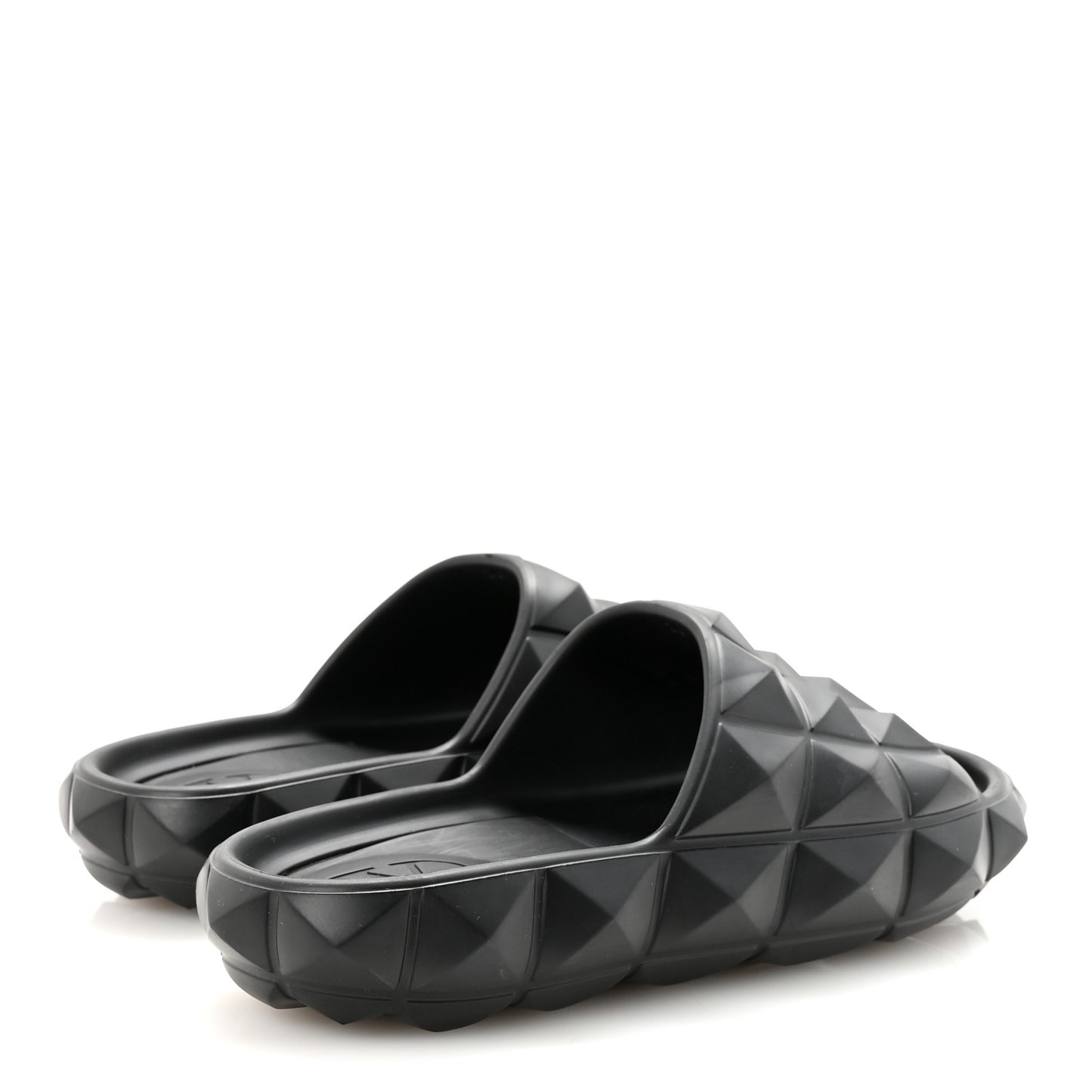 Rubber Roman Stud Turtle Slide Sandals 36 Black