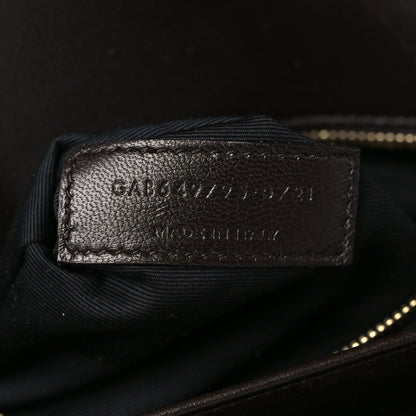Saint Laurent Shiny Crocodile Embossed Calfskin Le Maillon Satchel Ebony 6 of 8