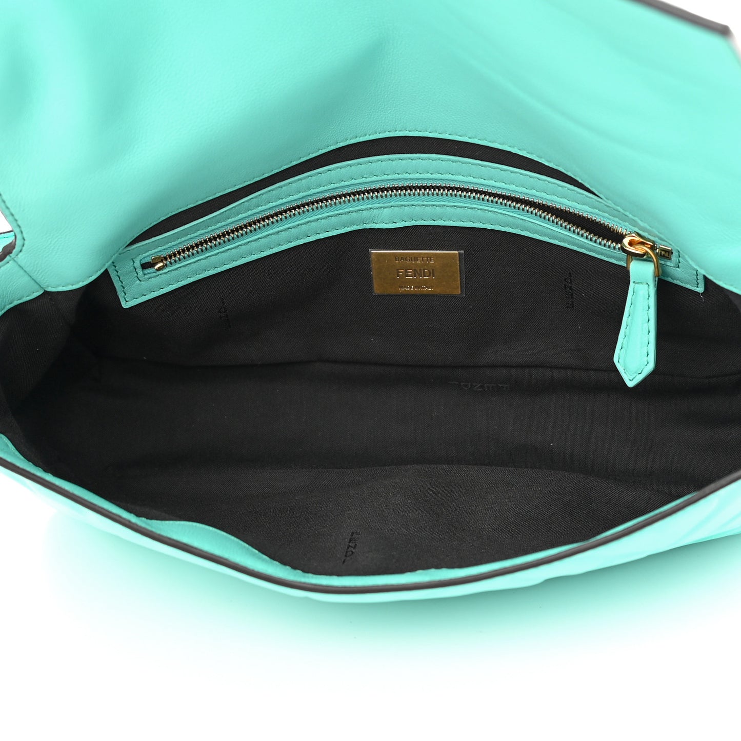 Nappa FF 1974 Embossed Baguette Spring Turquoise