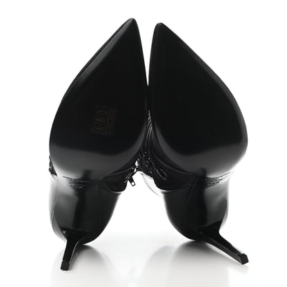 Saint Laurent Calfskin Velvet Lace Up Ankle Boots 40.5 Black 5 of 9