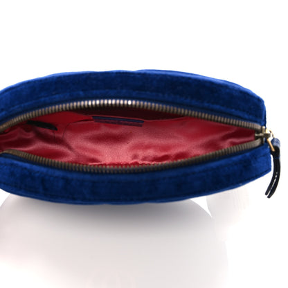 Gucci Velvet Matelasse GG Marmont Belt Bag 65 26 Cobalt Blue 4 of 8