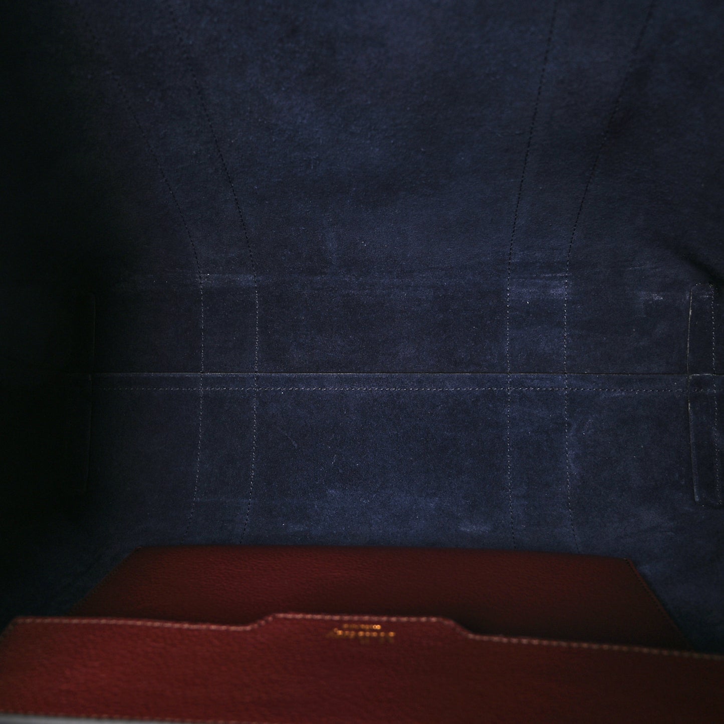 Small Classic Grain Bayswater Tote Burgundy Oxford Blue