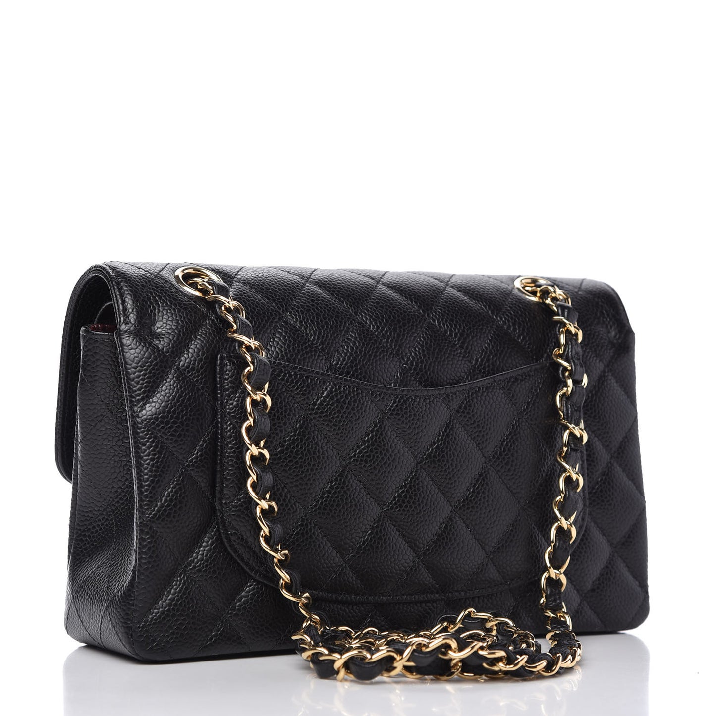Caviar Quilted Small Double Flap Black