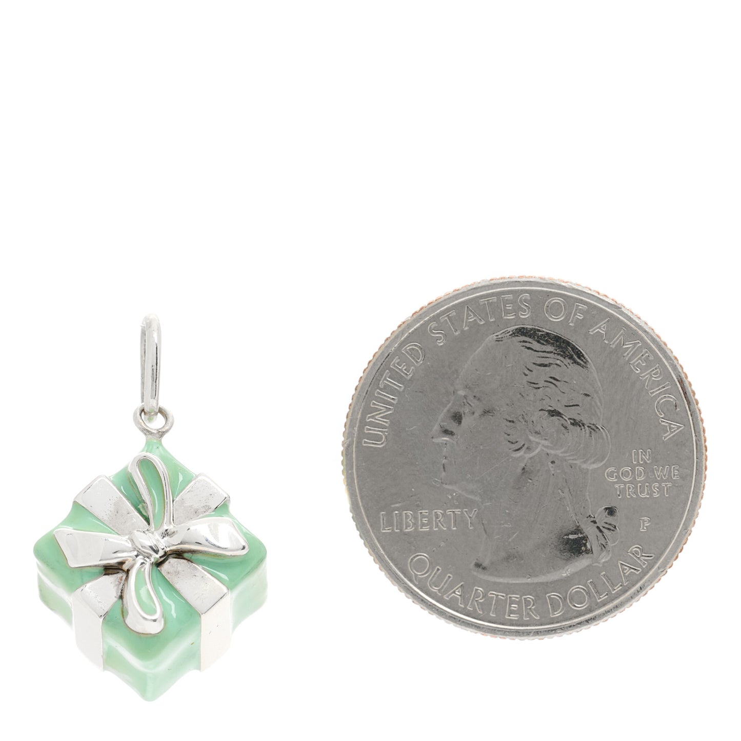 Sterling Silver Enamel Gift Box Charm Blue