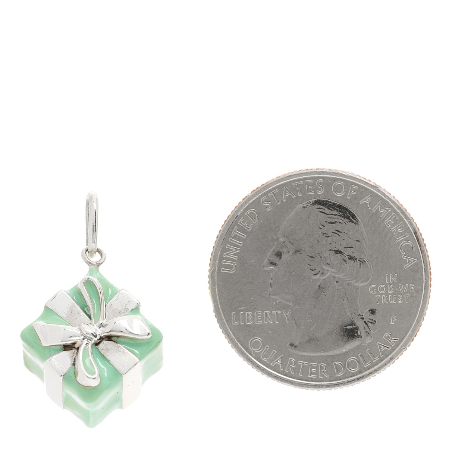 Tiffany Sterling Silver Enamel Gift Box Charm Blue 2 of 5