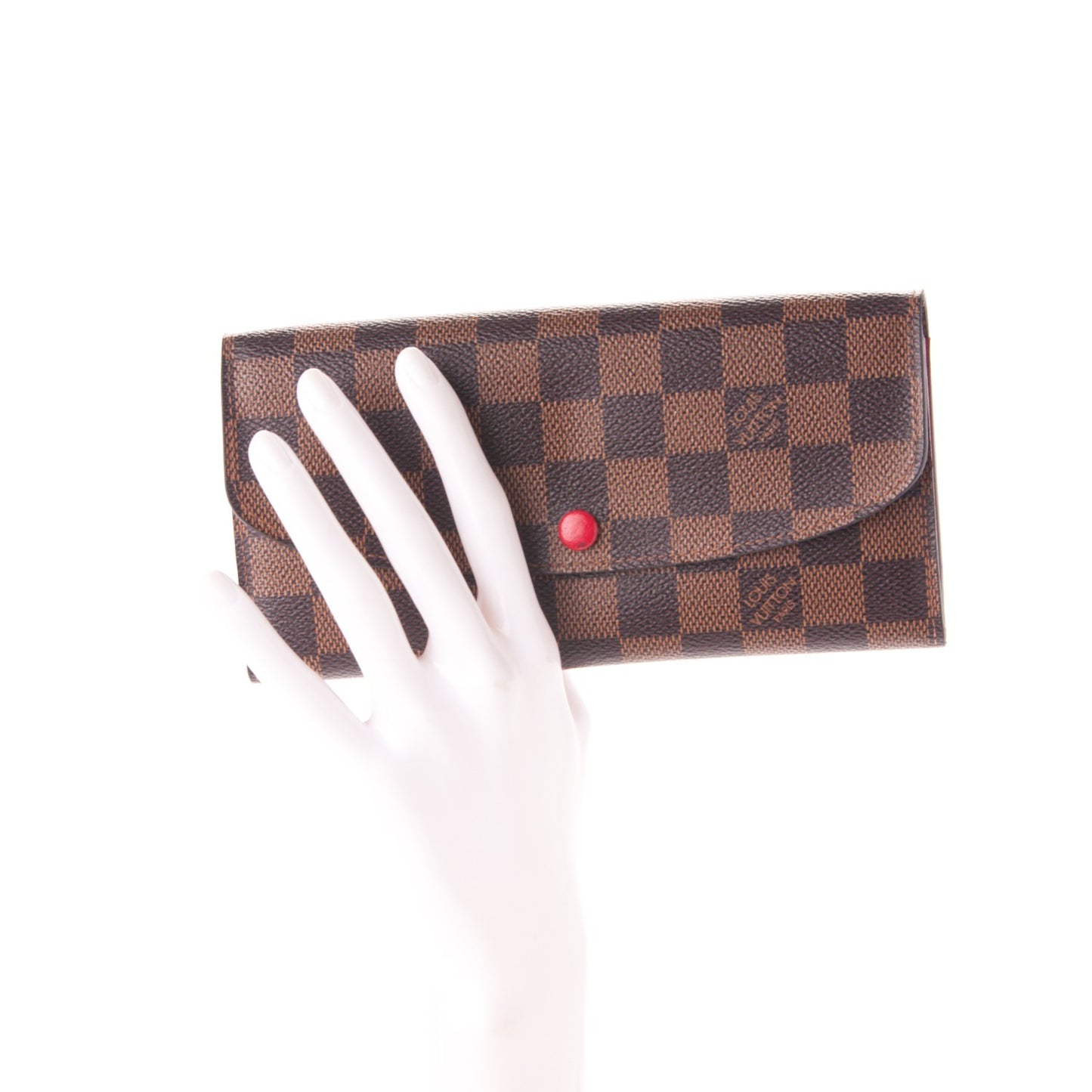 Damier Ebene Emilie Wallet Red