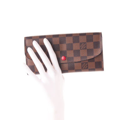 Louis Vuitton Damier Ebene Emilie Wallet Red 2 of 7