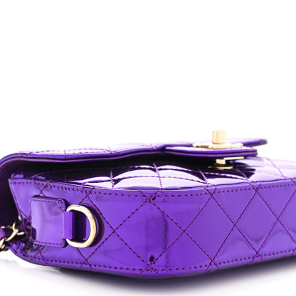 Chanel Mirror Calfskin Metallic Calfskin Quilted Hollywood Boulevard Mini Flap With Star Coin Purse Purple 9 of 11