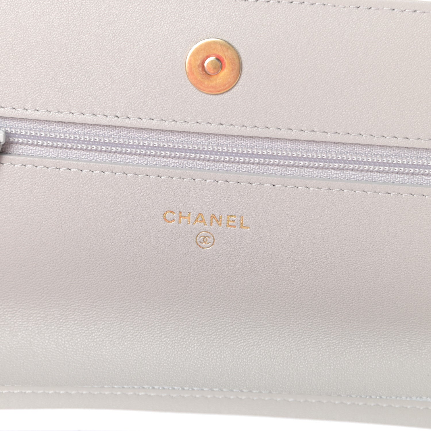 Chanel Lambskin Quilted Chanel 19 Wallet On Chain WOC Grey 6 of 13