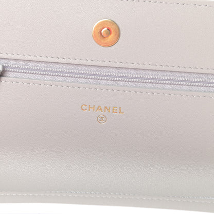 Chanel Lambskin Quilted Chanel 19 Wallet On Chain WOC Grey 6 of 13