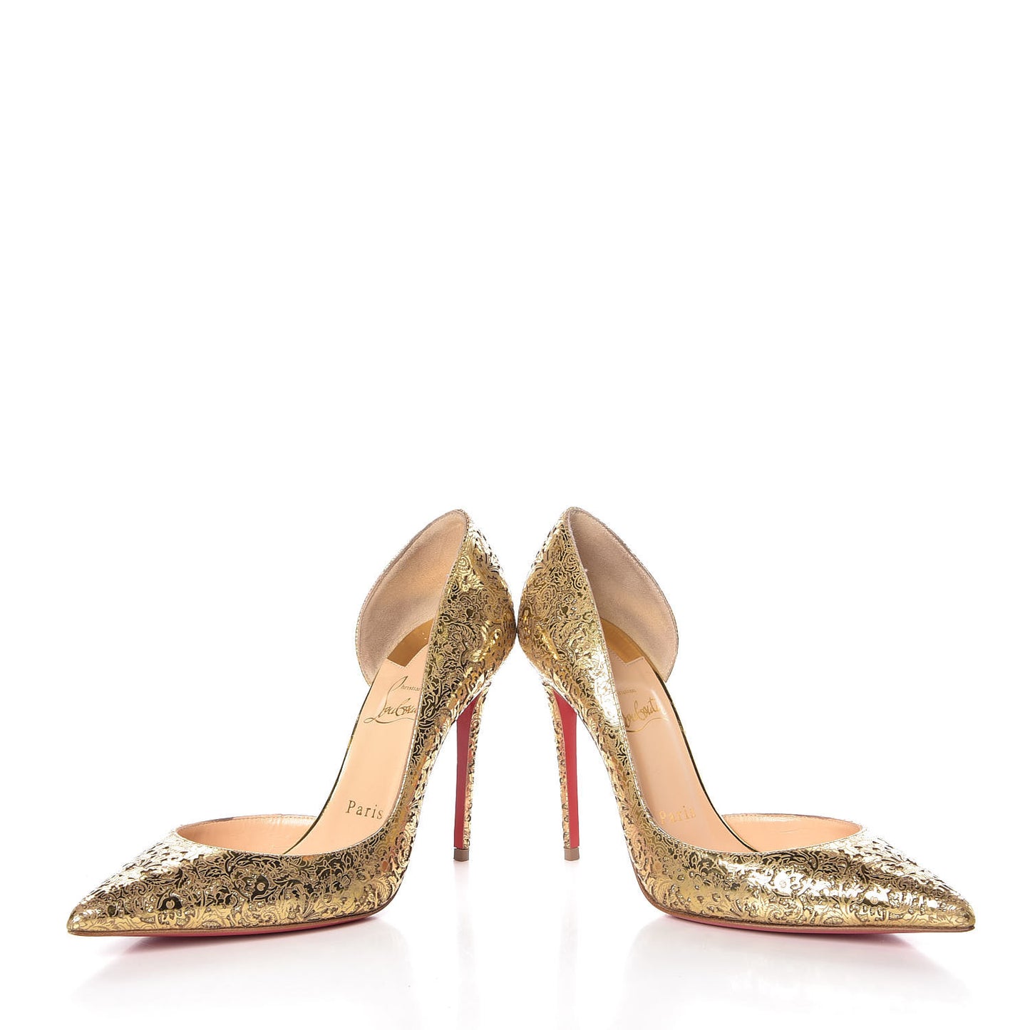 Patent Laser Cut Iriza 100 Pumps 36.5 Gold