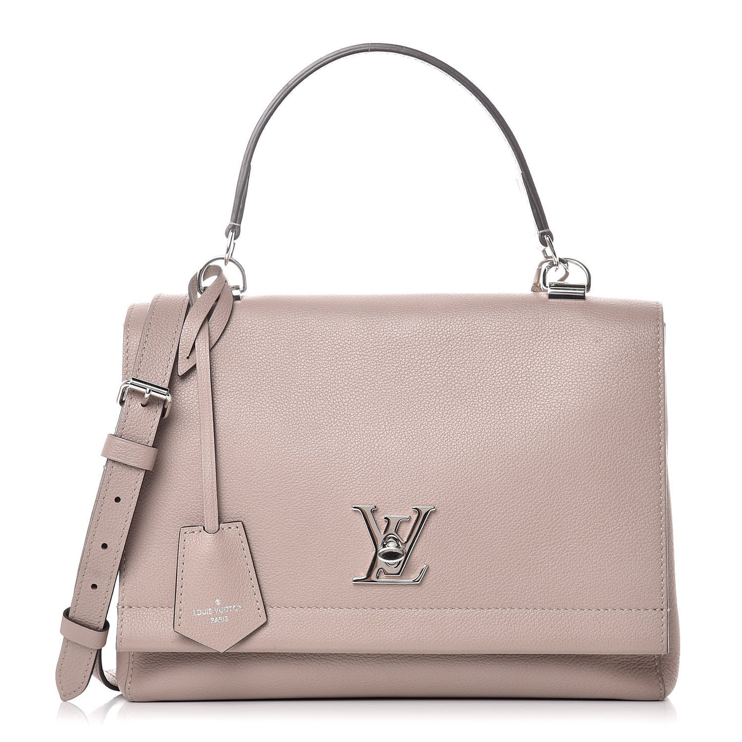 Soft Calfskin LockMe II Top Handle Mastic