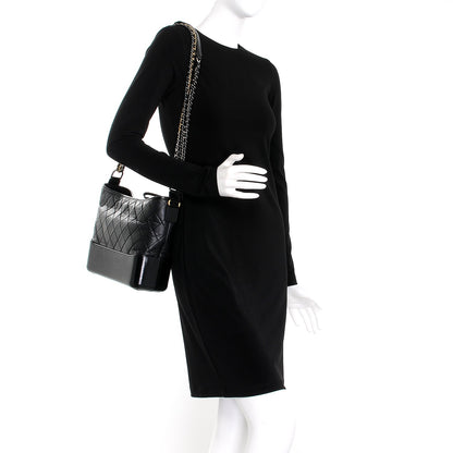 Chanel Aged Calfskin Quilted Medium Gabrielle Hobo Black 2 of 8