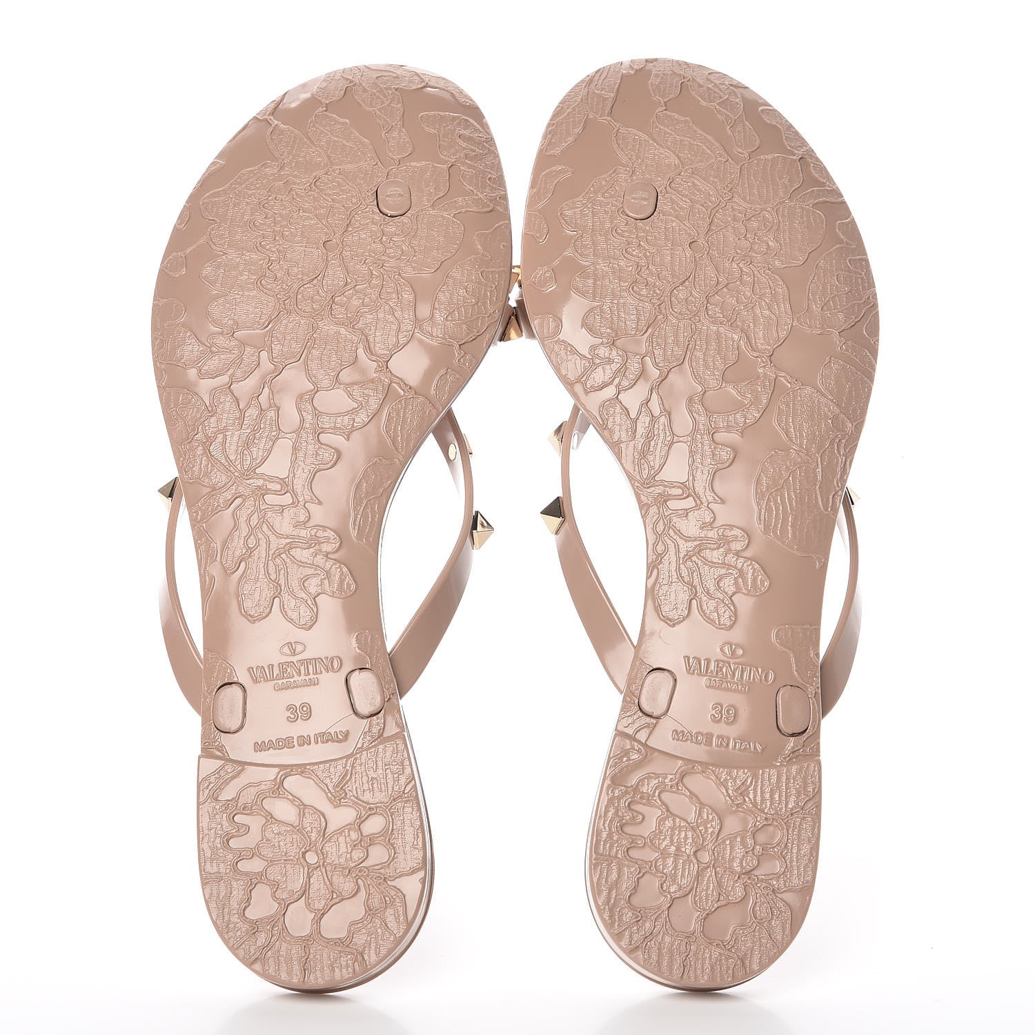 Valentino Garavani PVC Jelly Rockstud Bow Thong Sandals 39 Poudre 7 of 8
