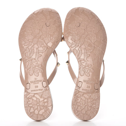 Valentino Garavani PVC Jelly Rockstud Bow Thong Sandals 39 Poudre 7 of 8