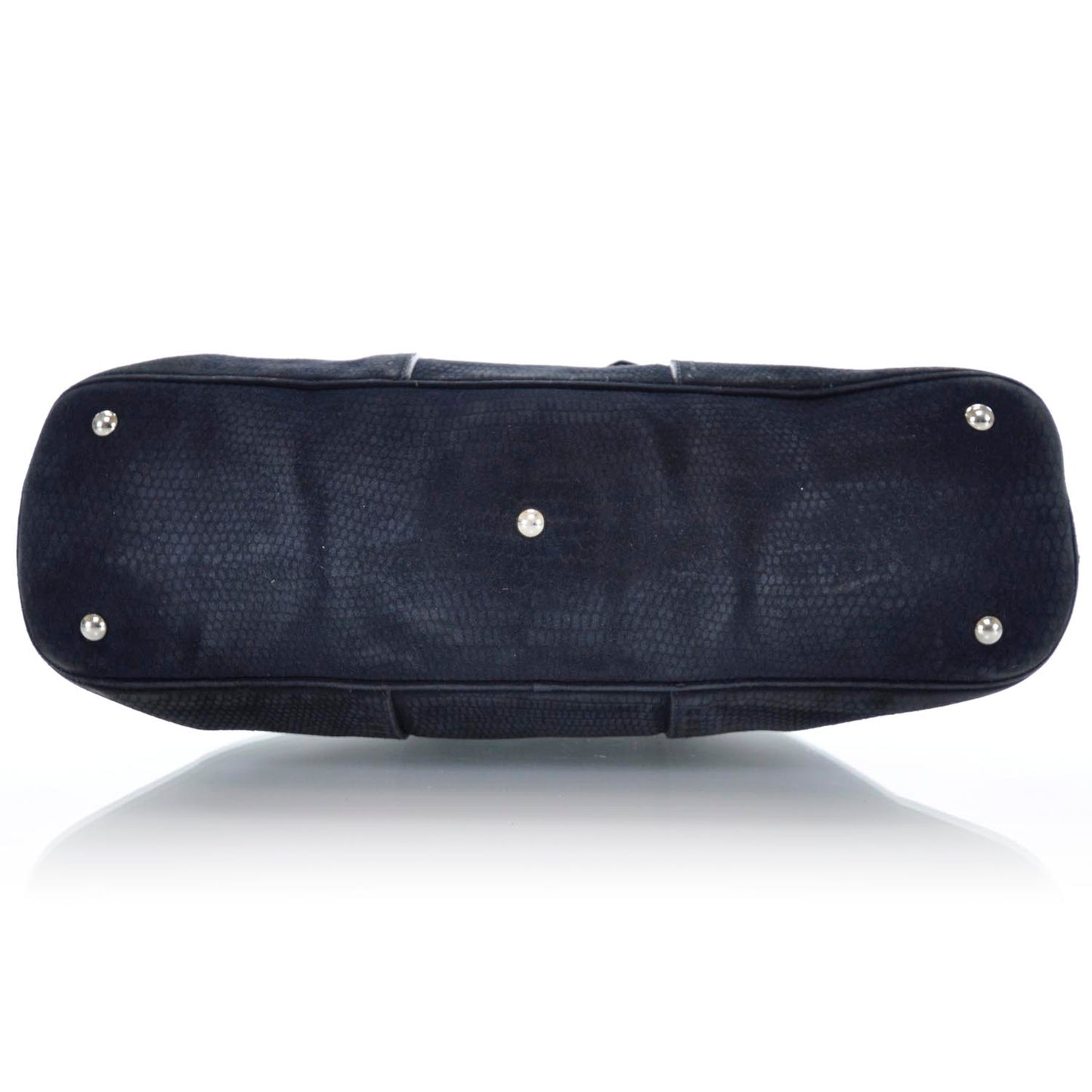 Lizard Embossed Nubuck Large Muse Navy