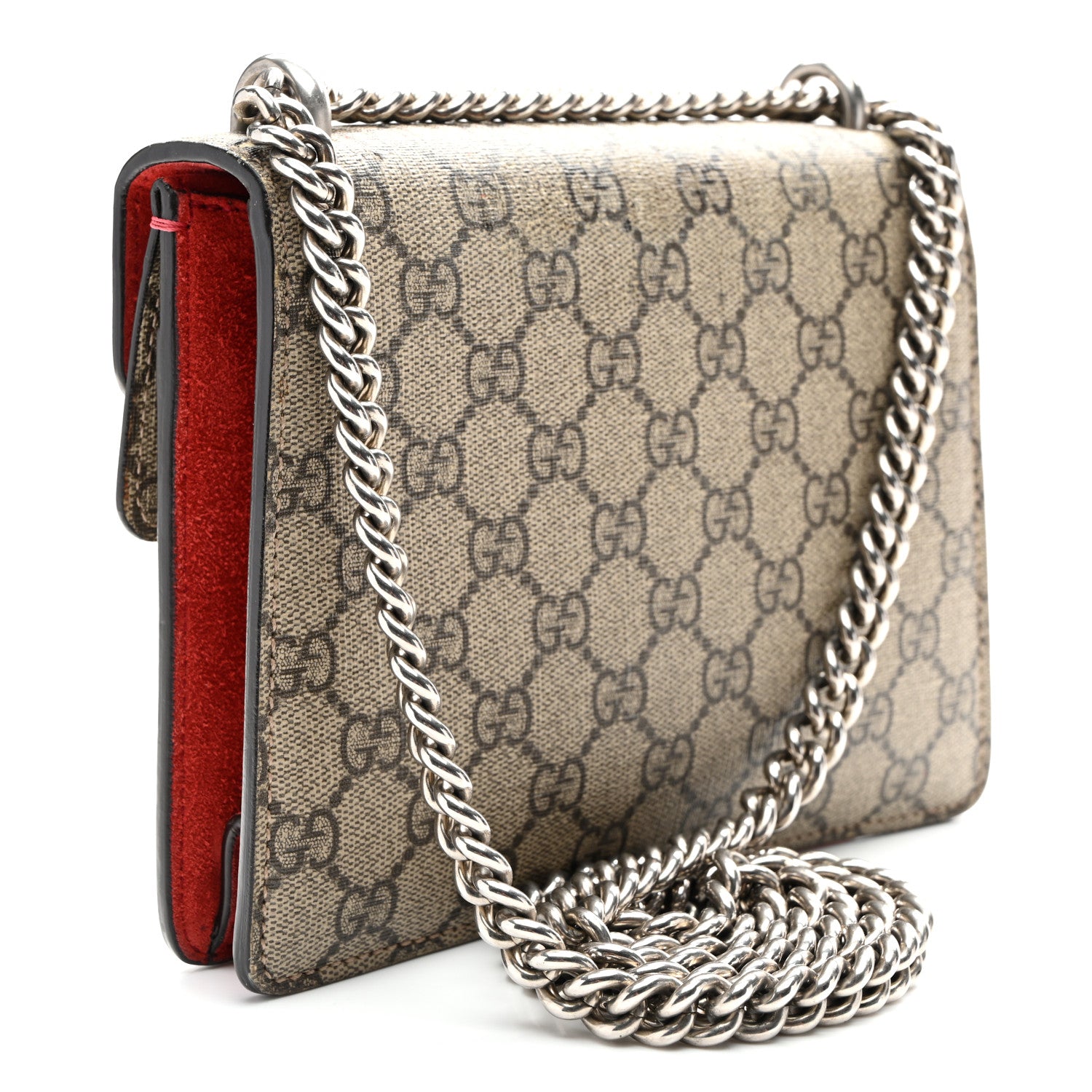 Gucci GG Supreme Monogram Mini Dionysus Shoulder Bag Hibiscus Red 3 of 9