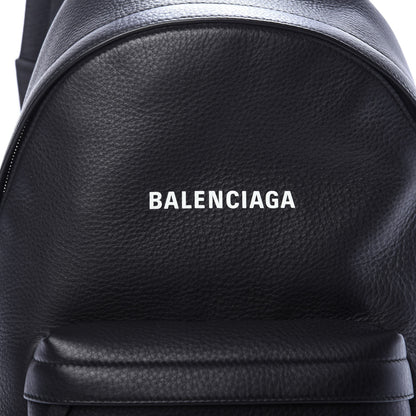 Balenciaga Smooth Calfskin Logo Small Everyday Backpack Black White 10 of 10